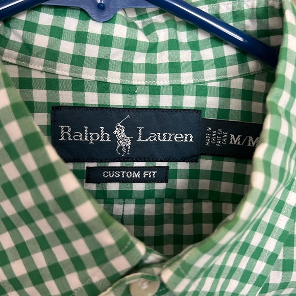Polo Ralph Lauren Mens Green Checkered Button Down Size Medium - Picture 2 of 3
